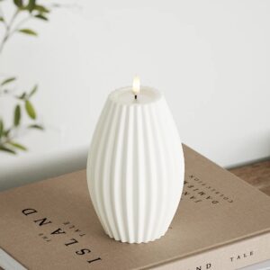 Deluxe HomeArt LED kaars ribbel Wit | Ø10 x H 15 cm