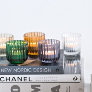 Lyngby Theelichthouder Glas | Blauw