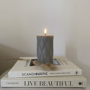 Deluxe Homeart Harlequin LED kaars Sand 12,5cm hoog