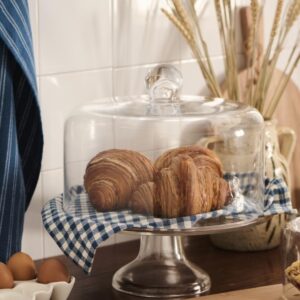 IB Laursen set van mondgeblazen taartplateau en - stolp