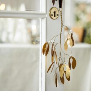 Mistletoe messing met witte parels large | IB Laursen