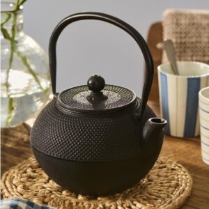 IB Laursen gietijzeren theepot met zeef zwart 1,2 liter